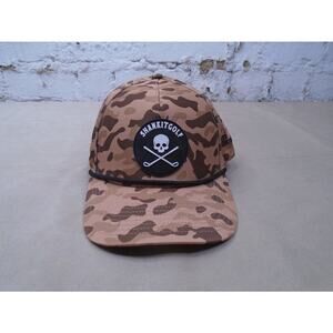 Mens Shank It Golf Camo Snapback Hat Funny Golfing Cap Preppy Golfer Skull